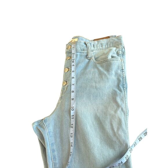 Madewell Button Light Wash Berrington Wash Roadtripper Skinny Leg Jeans 32 - Picture 10 of 12